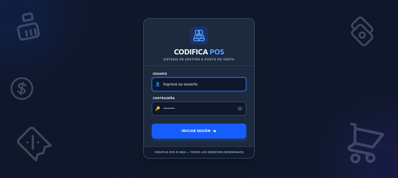 Acceso y Login Codifica POS